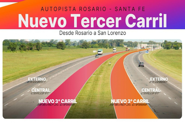 Inicio a la obra del tercer carril de la Autopista Rosario-Santa Fe 