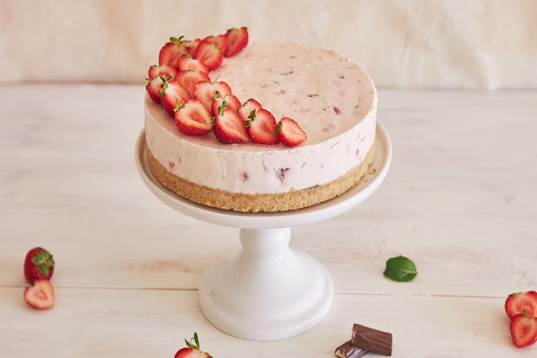 Torta helada de frutilla, rápida y fácil