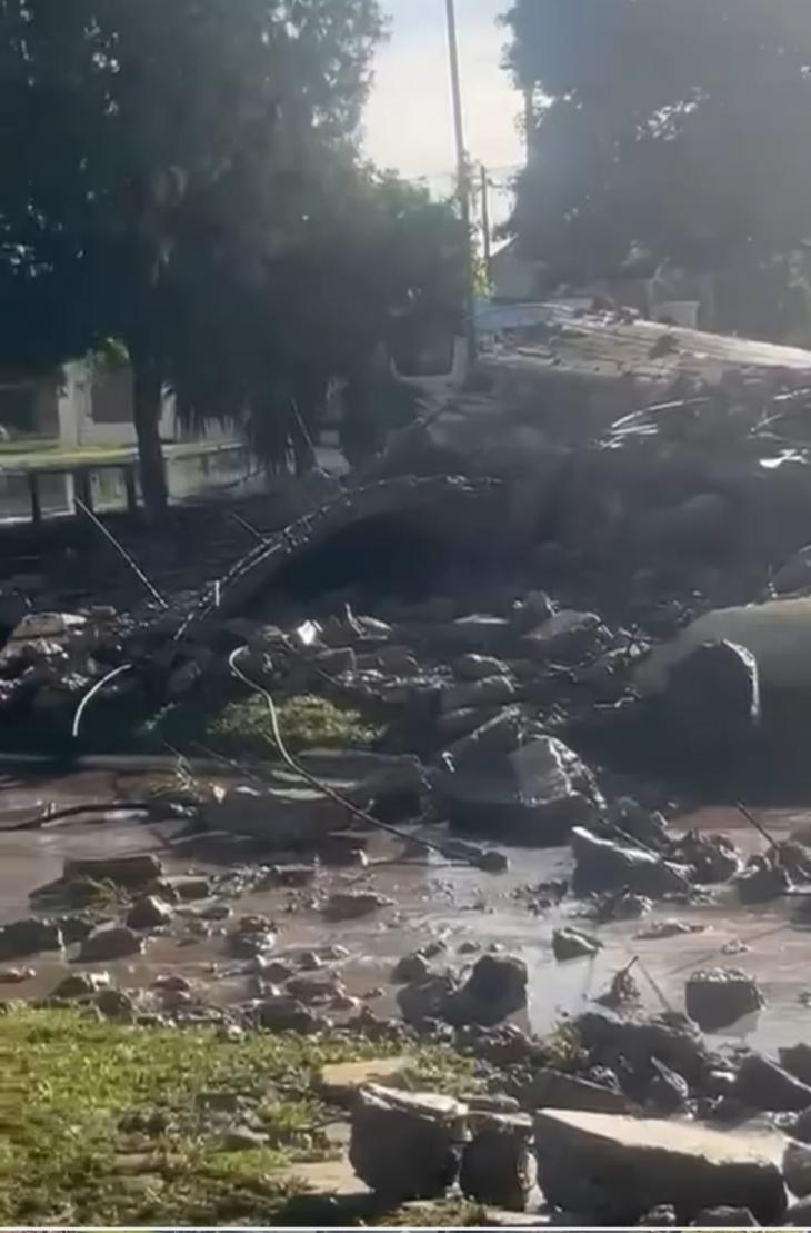 Se desmoronó el viejo tanque de agua de la cárcel de Coronda