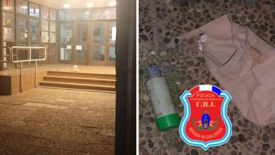 Dejan una granada de estruendo junto a una nota en la puerta del club