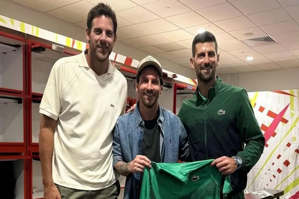 Miami Open: Messi fue a ver a Djokovic y se encontró con ¡Del Potro!