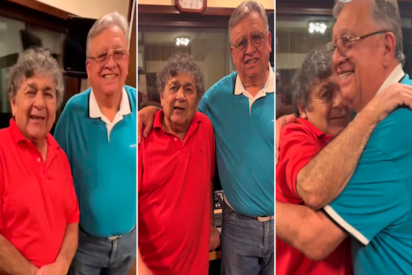 El esperado abrazo entre Cacho Deicas y Marcos Camino