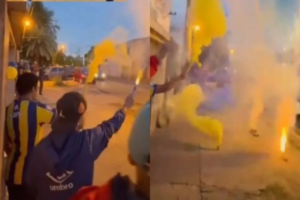 Debutó en la Primera de Central y lo recibieron en su barrio con fuegos artificiales