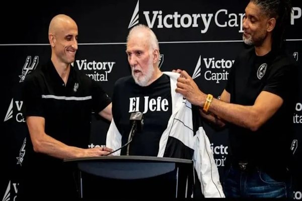 La divertida reaparición de Gregg Popovich, junto a Manu