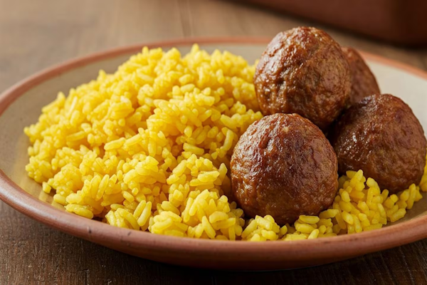 Receta de albóndigas con arroz a la portuguesa