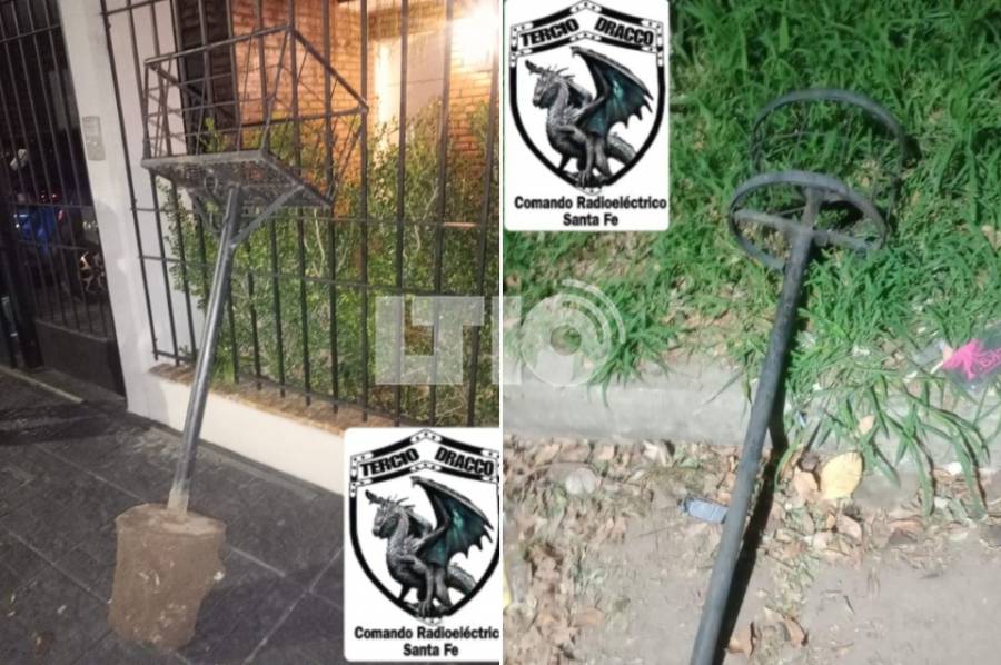 Robaba canastos de basura y lo atraparon