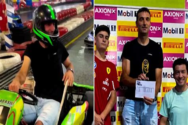 Scaloni ganó una carrera de karting  en Rosario