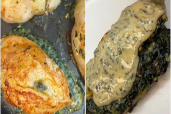Pechuga de pollo rellenas en 10 minutos