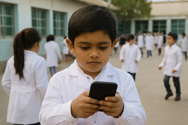 Es riesgoso o no que los niños usen teléfonos antes de los 13 años edad