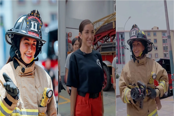Perú: María Becerra vivió un día como bombera voluntaria
