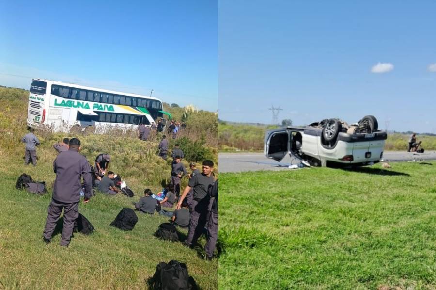 Autopista: al menos tres personas murieron al chocar una camioneta y un micro de la empresa Laguna Paiva