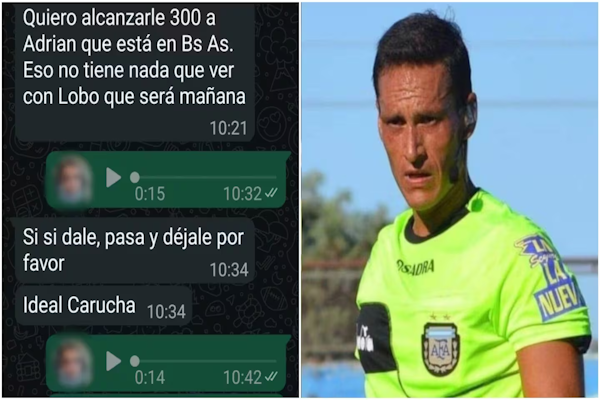 Supuestas coimas a árbitros: chats comprometedores de Adrián Franklin
