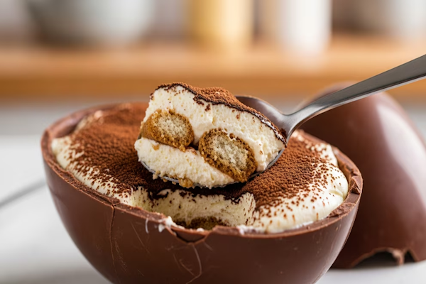Huevos de Pascua relleno con tiramisú