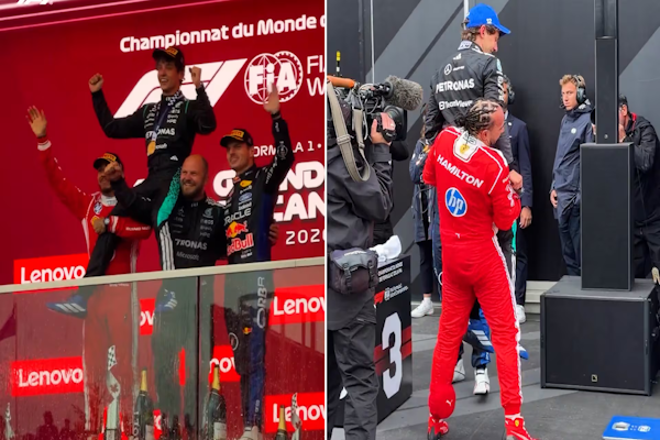 La particular reacción de Hamilton y Verstappen con Kimi Antonelli