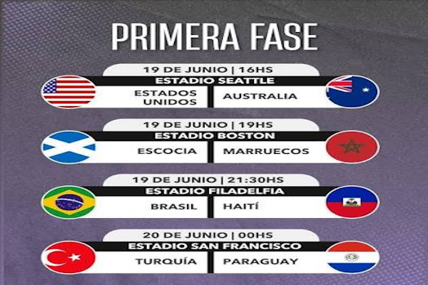 Mundial 2026: 19 de junio, los partidos del día