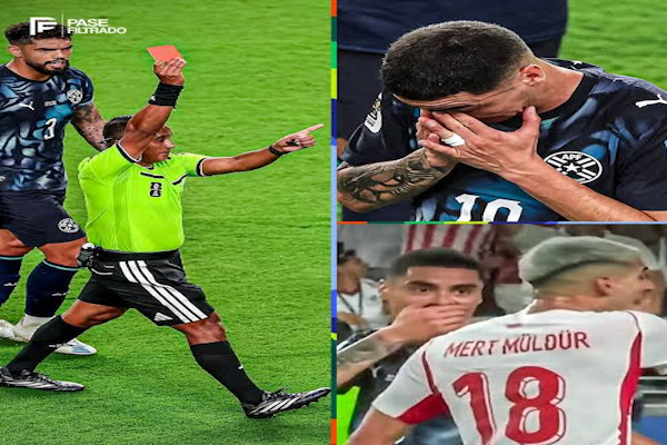 FIFA estrenó la nueva ley: Almiron fue expulsado por taparse la boca