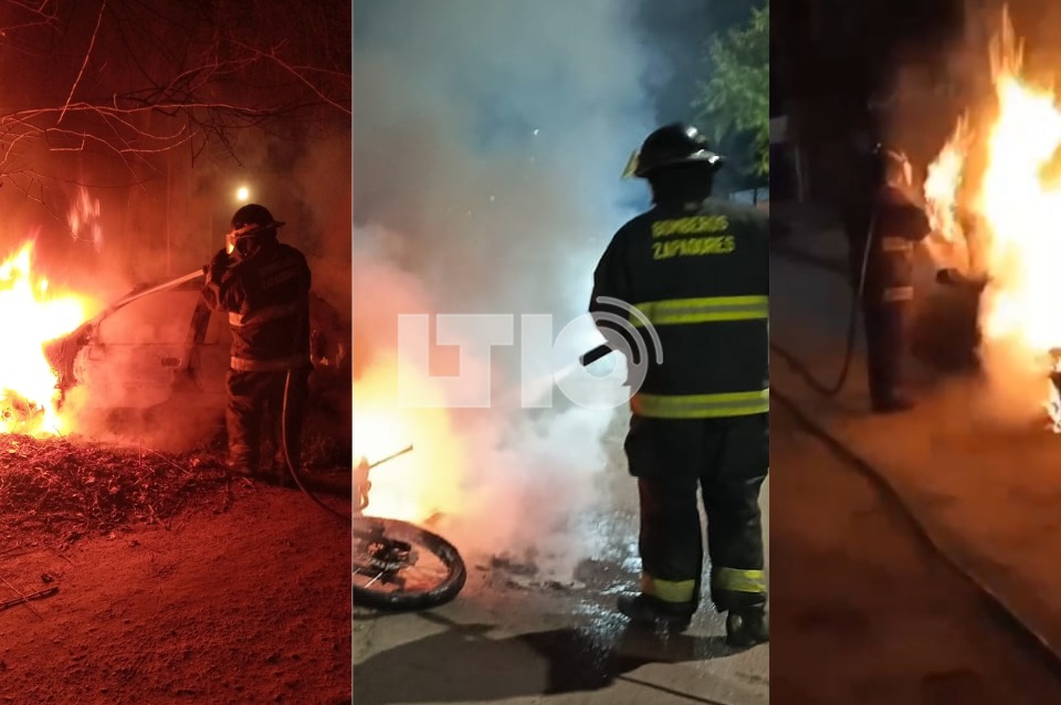 Tres vehículos se incendiaron en pocas horas en distintos barrios