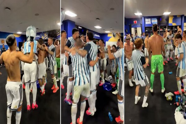 El eufórico festejo de los jugadores de Argentina