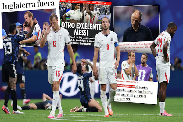 Reaccionan los medios de Inglaterra tras la caída ante Argentina