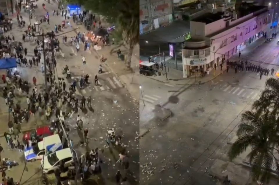 Incidentes en Bv. Pellegrini y Rivadavia: hubo botellazos y tuvo que actuar la policía