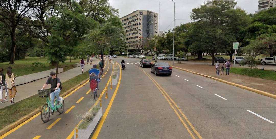 Adecúan el estacionamiento por la nueva ciclovía en el Parque del Sur