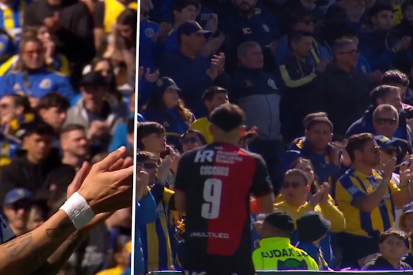 La reacción de los hinchas de Central durante el homenaje a Messi en el clásico