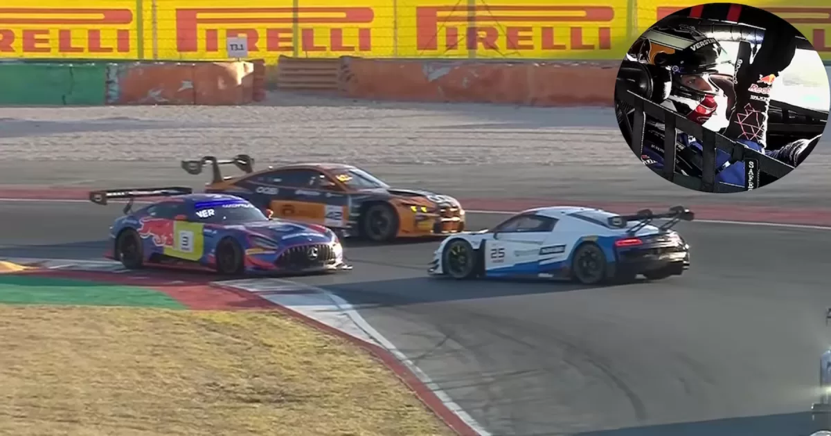El choque de Verstappen al argentino Pérez Companc en el GT World Challenge: el gesto de Max desde el auto y la sanción que sufrió el piloto de F1. - Infobae
