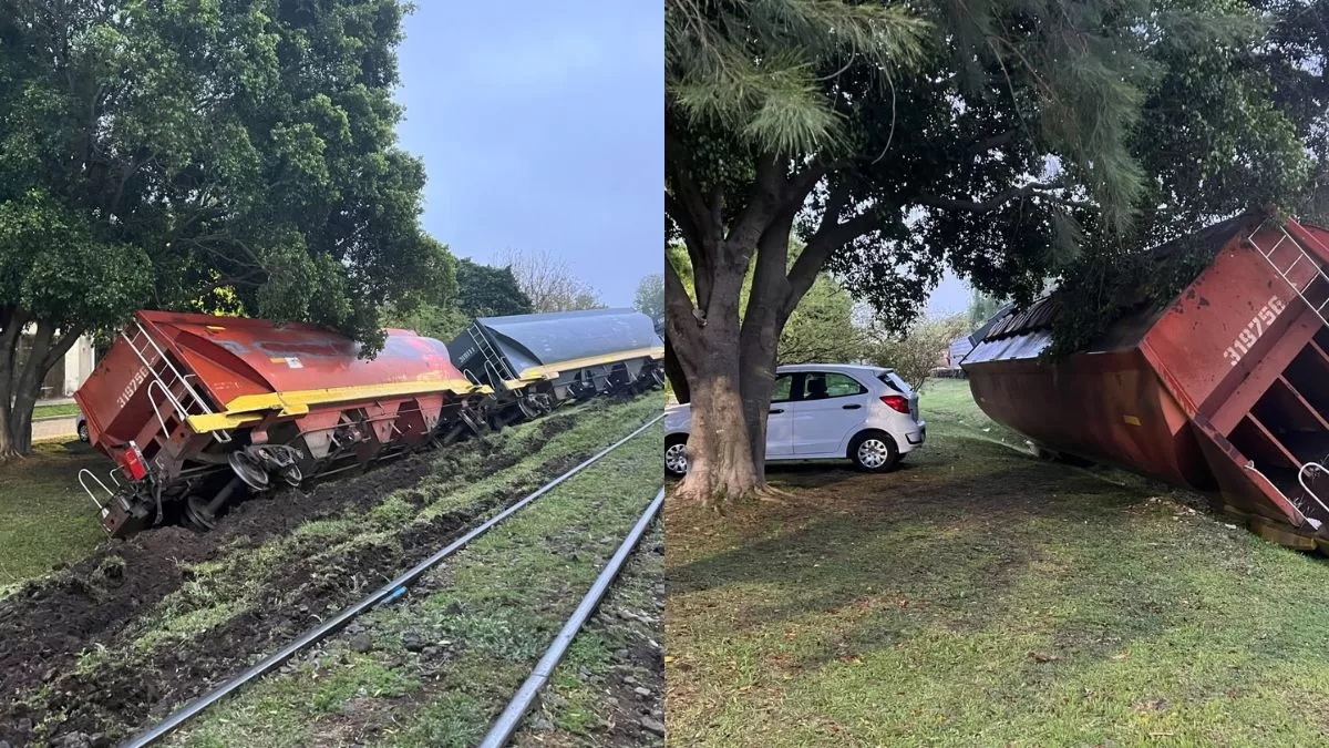 Descarriló nuevamente el tren en la ciudad de Santa Fe: un vagón quedó a centímetros de un auto