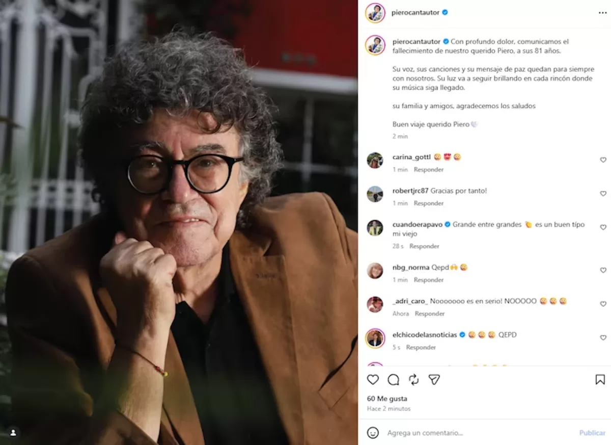 Murió el cantante Piero a los 81 años