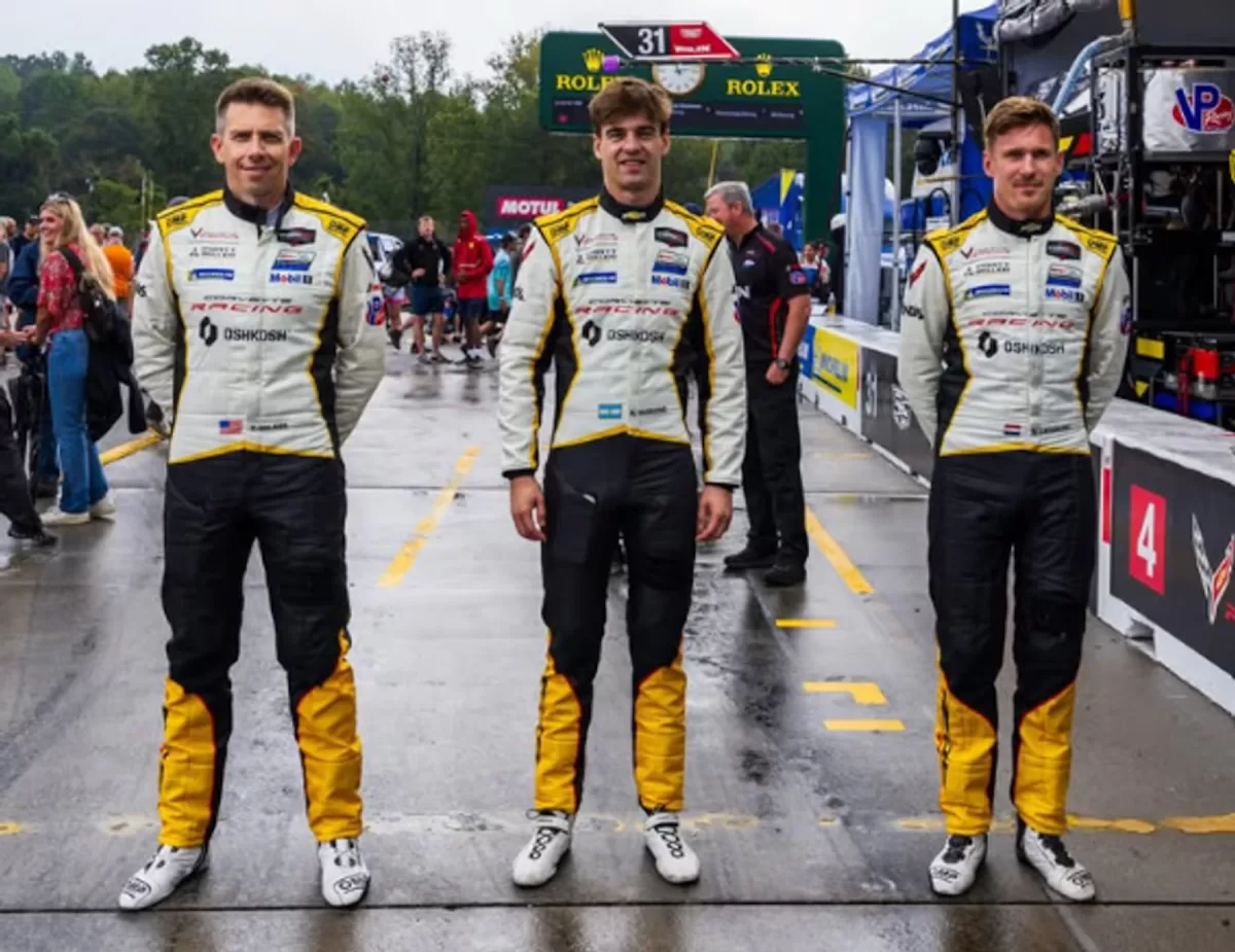 Varrone junto a su equipo en la serie IMSA SportsCar Championship. Foto: Agencia NA (@nicovarrone1).